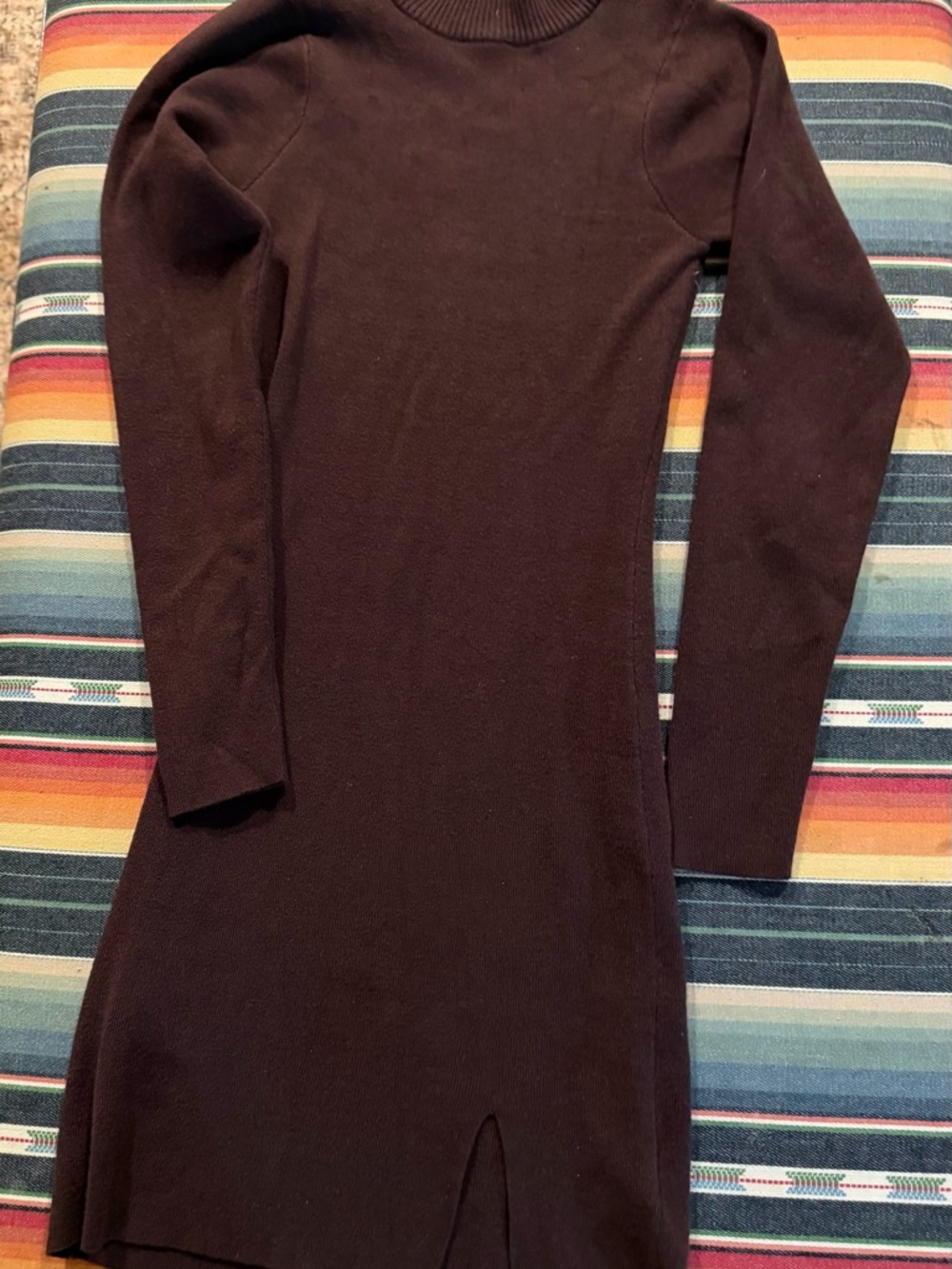 Altar’D State Long Sleeve Black Knit Dress with Front Slit